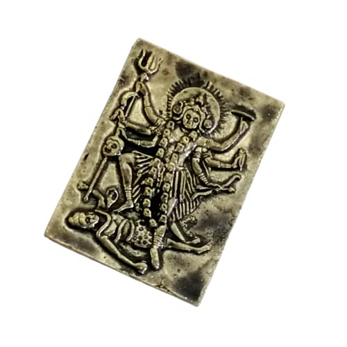 Escultura metálica mezclada Hindu Maa Kali Devi color dorado miniatura 3
