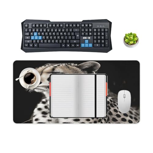 Alfombrilla Cheetah Desk Mat grande antideslizante de goma miniatura 4