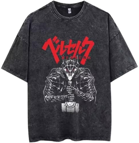 Silver Basic T-Shirt retrò in 100% Cotone da Uomo e Donna Anime Stampa Graphic Design Maglietta Arte Vintage Retro Design Tshirt L,Black1-1