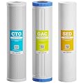 Max Water 3-Stage 20" x 4.5" Whole House Replacement Water Filter Set – Premium 5 Micron Sediment, GAC Activated Carbon, and CTO Carbon Block Filters for DB20P, DGD-5005-20, EP20-BB
