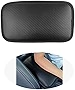 Amiss Car Center Console Pad, Universal Waterproof Car Armrest Seat Box Cover, Car Interior Accessories, Carbon Fiber PU Leather Auto Armrest Cover Protector for Most Vehicle, SUV, Truck, Car (Black)