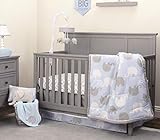 NoJo Blue/Grey Elephant - 4-Piece Nursery Crib Bedding Set