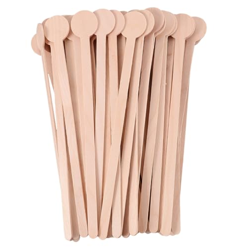 Cabilock Wooden Stirrer Long Handle Coffee Stirring Rods 50pcs for Bars Restaurants Birthdays Parties Weddings