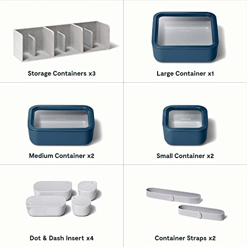 image for Caraway Glass Food Storage Set, 14 Pieces - Ceramic Coated Food Contai
