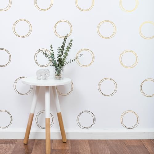Vinilos Decorativos Círculos Dorados para Pared Infantil RE028