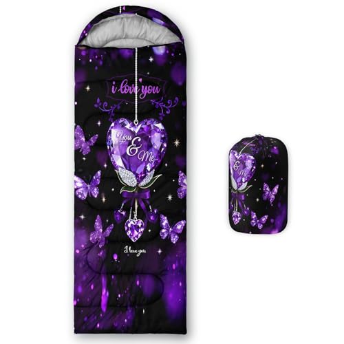 Image of QOOMO Ball Flower Camping Sleeping Bags,3 Season Warm & Cool Weather,Lightweight,Waterproof Sleeping Bags for Adults & Kids,Traveling,and Outdoors,Camping Gear Equipment