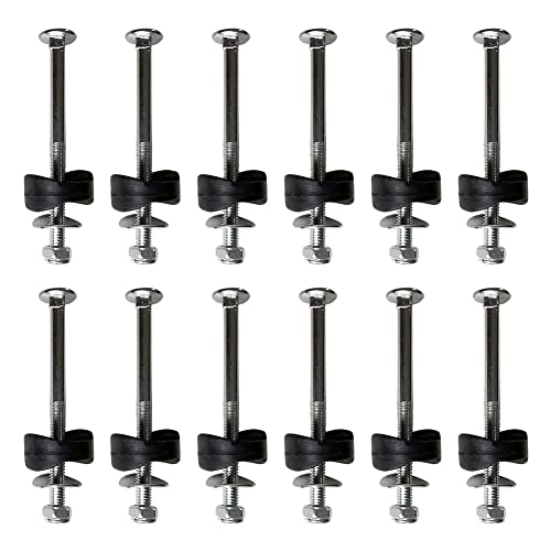 Trampoline Screws, Long Screw Trampoline Replacement Screws, Anti-Loose Trampoline Bolts and Nuts Trampoline Parts Trampoline Accessories for Large Small Trampolines Jump Stability Tool, 12PCS