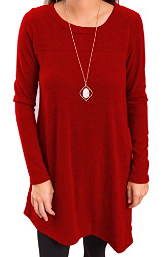 iGENJUN Fall Dresses for Women 2022 Long Sleeve Sweater Dress for Women 2022 Button Side Pullover Sweater Womens Winter Sweatshirt for Women Outfits Church Dresses,M,Red - Image 4