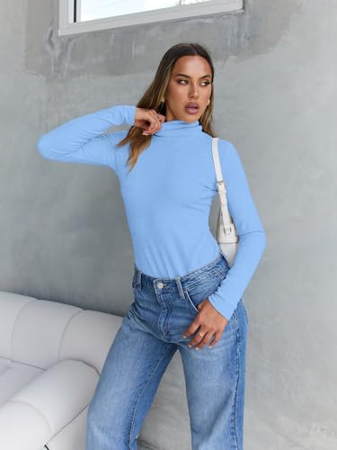 Image of Trendy Queen Women's Turtleneck Long Sleeve Shirts Basic Underwear Tops Winter Clothes 2026