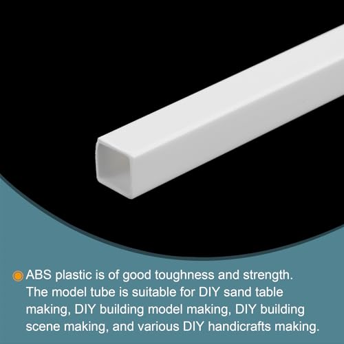 Image of MECCANIXITY 5pcs 20 inch Plastic Model Tube ABS Solid Square Bar 0.4 inchx0.4 inch White Easy Processing for Architectural Model Making DIY