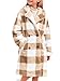 Meikulo Girls Plaid Fleece Jacket Kids Sherpa Long Winter Coats Lapel Fashion Outerwear 5-14 Years