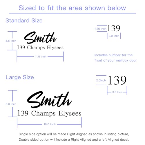 Image of Custom Reflective Mailbox Numbers and Street Address Decal - CMN08
