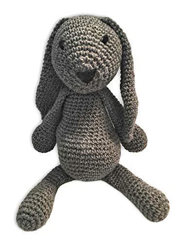 Crochet Amigurumi Grey Gray Bunny Rabbit Plush Stuffed Farm Wildlife Animal Vintage Style Handmade