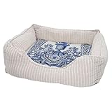 CONFORT ABSOLU : Offrez à votre animal un sommeil réparateur. Ce panier dispose de rebords rembourrés noirs pour que votre compagnon puisse y poser sa tête, et d'un coussin central moelleux qui isole du froid du sol.