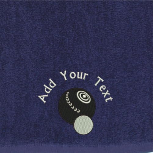 Personalised Lawn Bowling Towel, Crown Green - NAVY