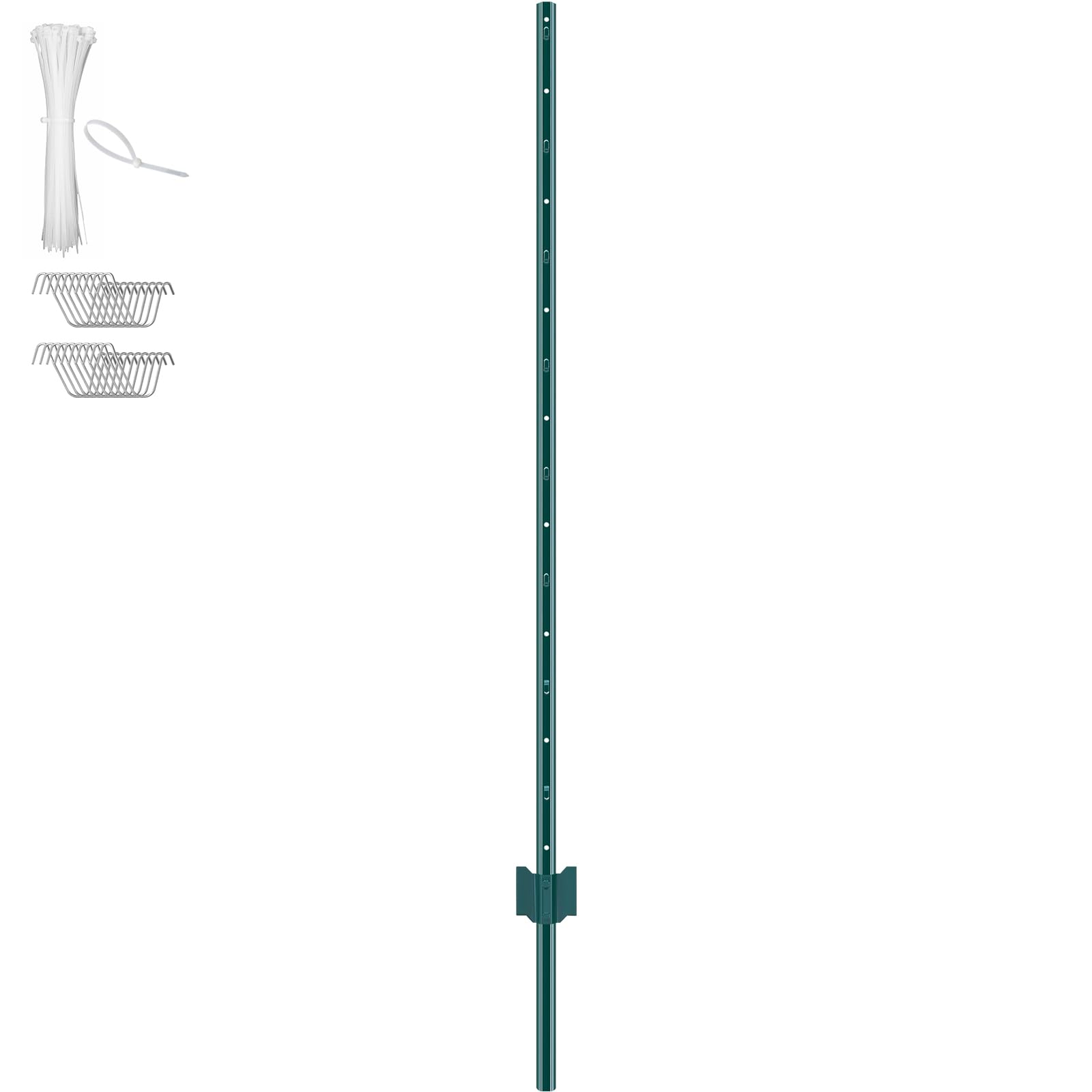 VEVOR Postes de Cerca de Metal 152,4 cm Postes de Cerca de Acero al Carbono Resistentes 10 Piezas Postes de Metal para jardín, Césped, Granjas, Cercas al Aire Libre, Huertos, Carreteras, Verde