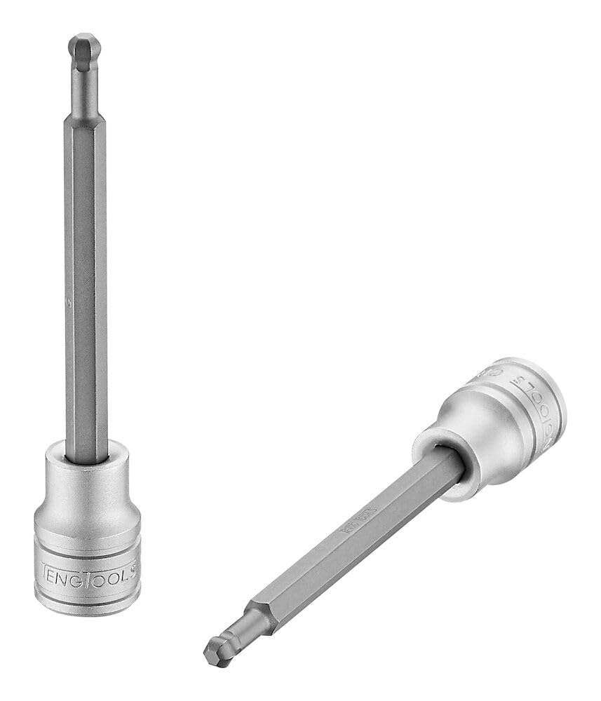 Teng Tools 5Mm 3/8 Inch Drive Metric Extra Long Ball End Hex Bit Chrome Vanadium Socket - M381505bl-C