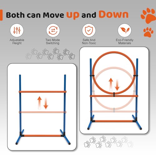 Sedeke 24011-1 4 Sets Pets Agility Training Equipment, Obstacle Training Course Kit, Adjustable Dog Hoop thumb #3