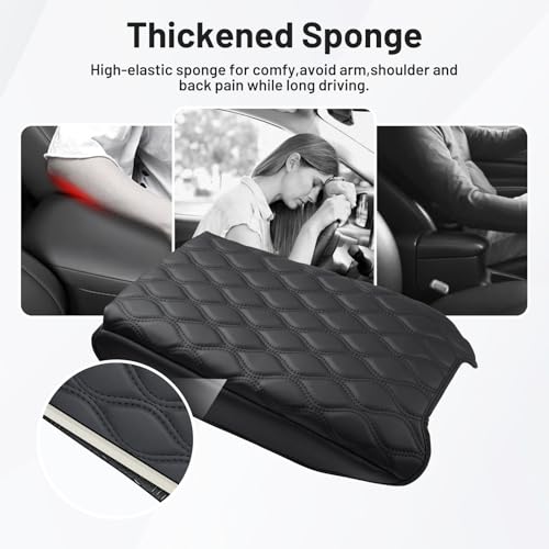 Image of Autorder Center Console Cover for Nissan Pathfinder 2022-2025 2026 Accessories Armrest Cushion Cover Nappa Leather Middle Console Covers Pathfinder Console Cushion Pad Anti-Scratch