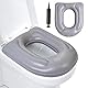 Aufblasbares Toilettensitzkissen, WC Sitzbezüge mit Saugnapf, Höhenverstellbarer WC-sitzbezug, Toilettenaufsatz, Wasserdicht Toilettensitzbezug für Senioren Erwachsene Behinderte