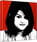 Selena Gomez - Pop Art Print (roter Hintergrund) 