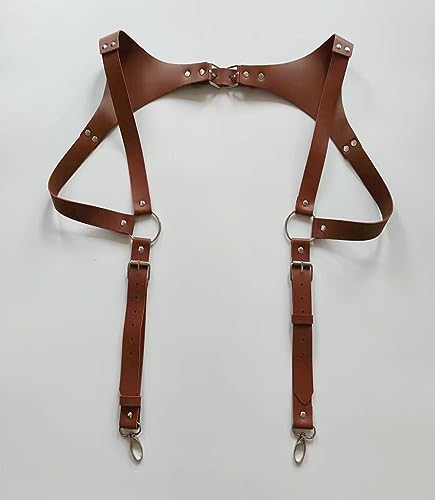 Men's Leather Body Chest Harness Suspenders Adjustable Buckle Shoulder Armors Straps Punk Black Belt Club Party Rave Costumes4
