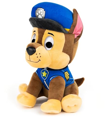 LA PAT’ PATROUILLE - PELUCHE GUND 25 CM CHASE - Peluche Chase Taille 25 cm - Lavable En Surface - Jouet Premier Age - 6058444 - Jouet Bébé 12 Mois et +