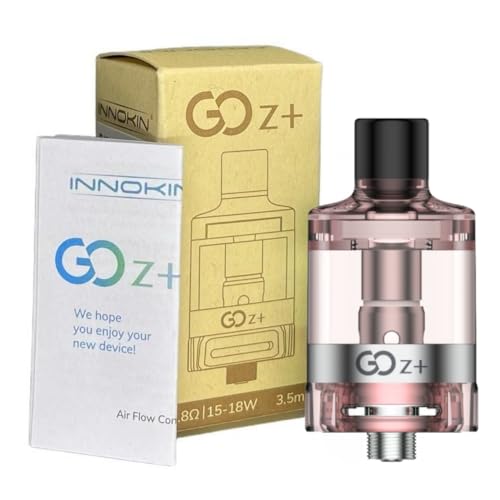 For Innokin Réservoir GO Z+ Tank 3,5 ML 24 mm (Rose) Top Fill équipé de Résistances Z Coil 0,8 Ω [15-18 W] pour MTL/RDL cigarette électronique kit CoolFire Z60/GOZEE Mod Vape Original - No Nicotine