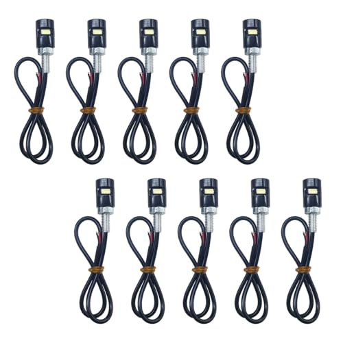 LAINLOY 10PCS Car License Plate Light, 12V License Tag Screw Bolt Lamp, Waterproof Aluminium Light Holder, Super Bright LED Bulb for Car Motorcycle Bike Truck ATV RV