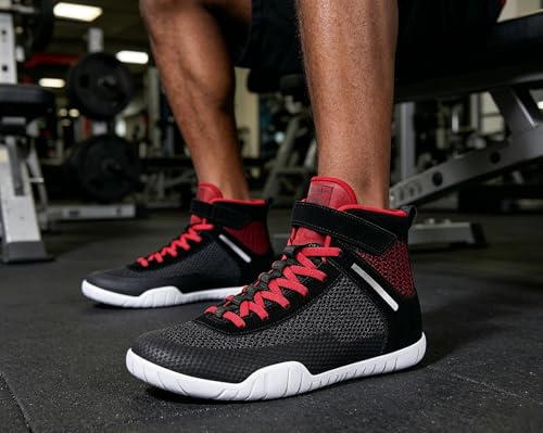 Image of Sisttke Mens Wrestling Shoes Boxing Shoe Wide | Wide Width Zero Drop Sole,Weightlifting,Powerlifting,Bodybuilding,Fitness,Lightweight,Non-Slip,for Competition & Training