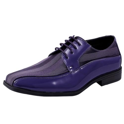 Image of Viotti 179, Casual Dress Oxford Shoes for Men, Satin Striped Lace-Ups, Men's Business Casual Leather & Satin Shoe, for All Formal Occasions