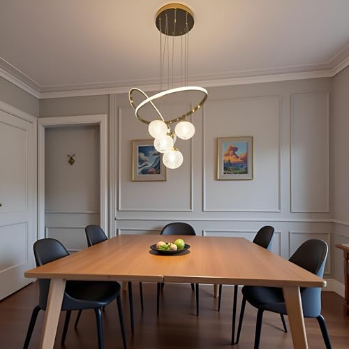 Image of LED Chandelier for Living Room, Hanging Lights for Dinging Table, Jhumar /Jhoomer for Home Decoration (Cool, Warm and Natural White) Golden Finish (CH47)