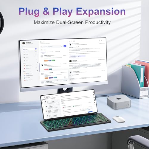 Image of 12.8 inch Portable Touchscreen Keyboard Monitor, Foldable Stretched Bar Laptop Screen Extender with Silent Keyboard USB-C Monitor for Windows MacOS (Driver Need)