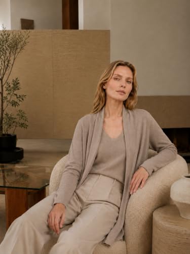 Image of State Cashmere Long Sweater Cardigan Women 100% Pure Cashmere Cardigan with Pockets Cashmere Cardigans for Women