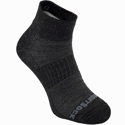Wrightsock Merino Coolmesh II Quarter Hiking Socks for Men and Women – Cushioned, Eco-Friendly and Anti Blister Socks with our Patented Double Layer Design - American Made, No Blisters Guaranteed