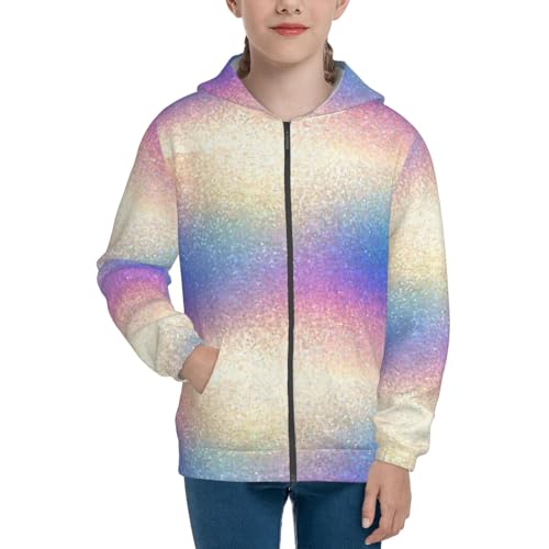 Bright Colorful Crystals Kid Hoodies Boys Zip Up Sweatshirts Girls Pullover with Pocket3