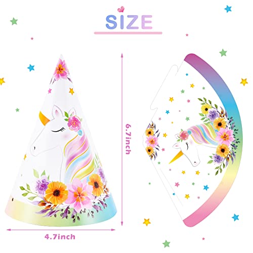 12 Pieces Unicorn Party Hat - Unicorn Birthday Party Supplies For Girls Kids Unicorn Theme Party Cone Hat Fun Art Craft Paper Party Hats In 6 Style #TOP1