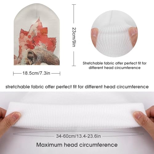 Canada Maple Leaf SquirrelChildren's Warm Knitted Hat, Suitable for All Seasons and Daily Wear2