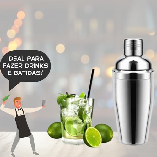 Kit Caipirinha Bartender Profissional 5 Peças Coqueteleira Inox