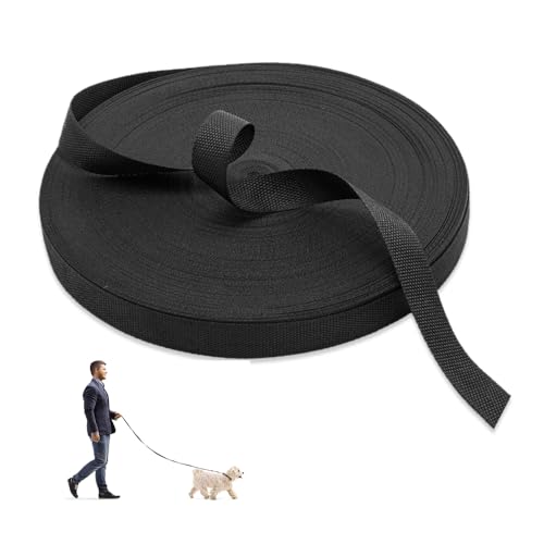 HMCEY Cinta Nylon Negra 10 MM X 10 M,Cinta de Correa Resistente,Correa para Bolso Mochila,Cinchas de Tapiceria,Correas de Equipaje,Correas Costura para Manualidades,Cinchas de Amarre para Bricolaje