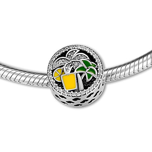 CKK Jewelry Fit for Pandora Bracelets Necklaces 100% 925 Sterling Silver Tropical Forest Charm Bead 2.58 g.