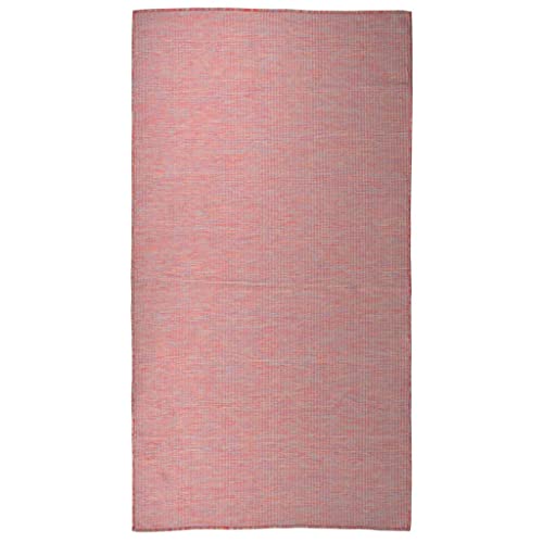 WEMYUFURN Outdoor-Teppich Flachgewebe 80x150 cm Rot, Teppichboden, Bodenbelag für Wohnzimmer,...
