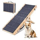 木製ペット用スロープ、折りたたみ式、持ち運び可能、22.9cm~43.9cm