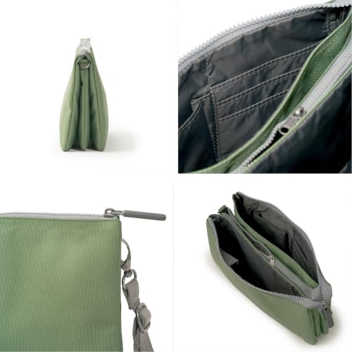 Image of ORI LONDON Crossbody Bag - XL Slim, Chunky Zip, Removable & Adjustable Strap, & 3 Compartments - Carnaby