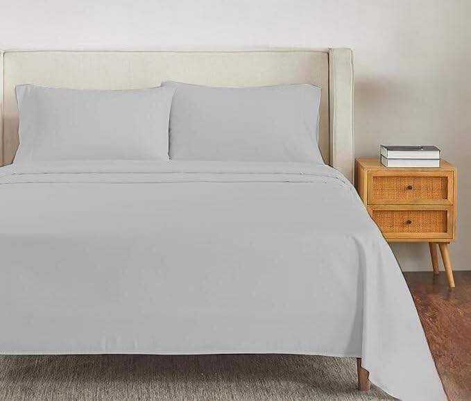 Miniatura 1 de Juego de sábanas de calidad prémium (4 piezas), 100% algodón egipcio, 400 hilos, sábanas de algodón con bolsillo de 6 pulgadas de profundidad