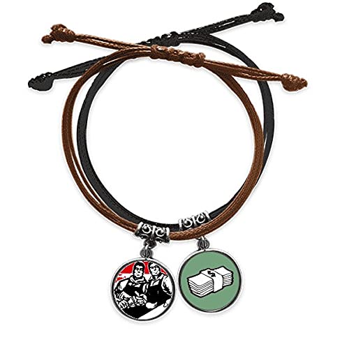 Pulsera de pincel spanner ajustable en cuero flexible para evitar alergias