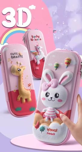 Image of Amitasha Cartoon Pen Bag, 3D Three-Dimensional Pencil Case, Large Capacity Multi-Functional EVA Pencil Box, Stationery Case for School (Magical Castle)