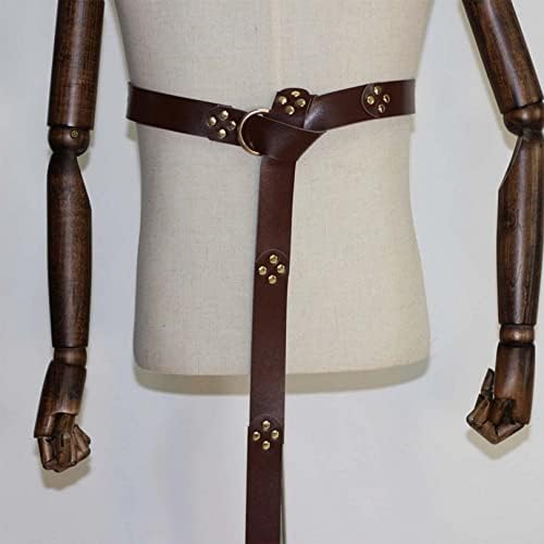 Viking Vintage Belt, Medieval Leather Belt, Nordic Rivet Belt, Renaissance Knight Belt for Men Women