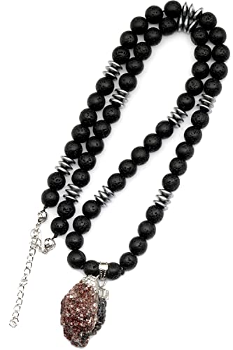 Lepidolite Crystal Necklace With Tourmaline Pendant