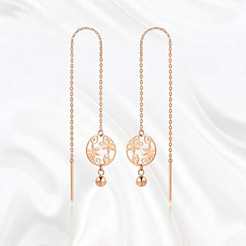 Daesar 18Ct Rose Gold Earrings Drop Hollow Flower Ear Thread Earrings Drop Dangle Rose Gold Earrings Wedding #TOP3